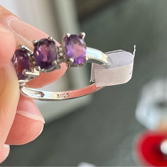 Amethyst And Moissanite Ring Size 8 - Picture 4 of 4